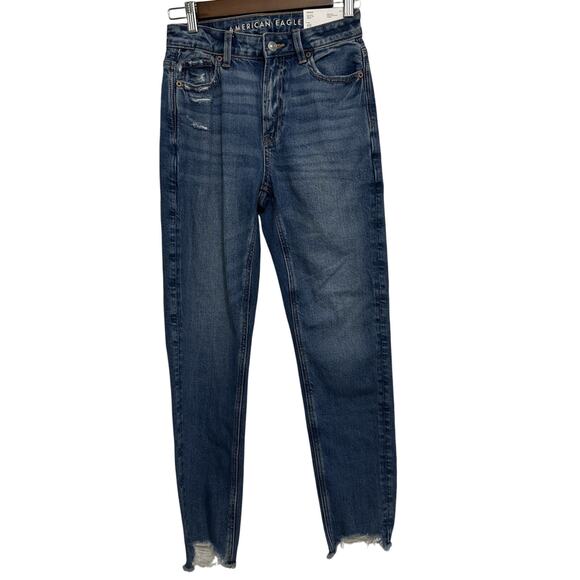 American Eagle AE Strigid Women 24W 24 Mom Jeans Stretch Size 00 New XS New - Picture 1 of 9